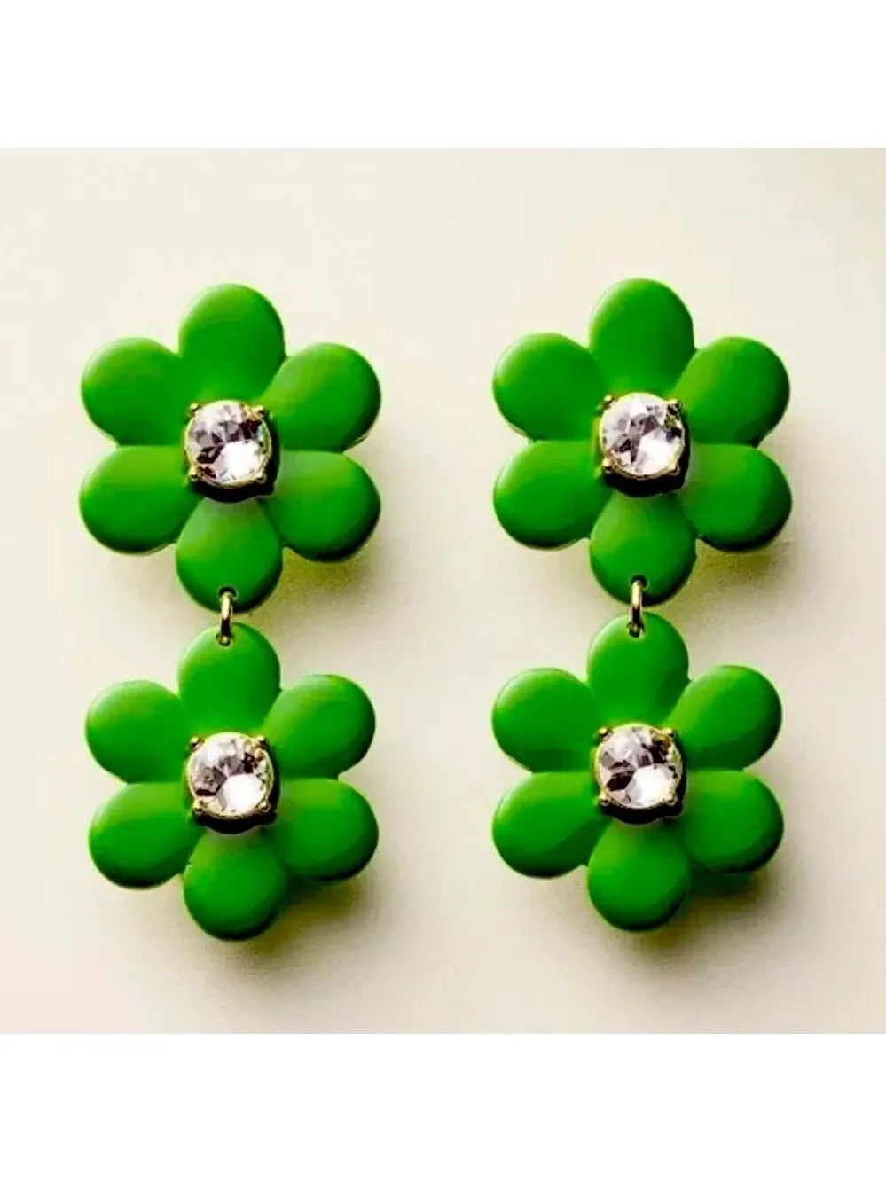 Kate Spade x Target Green Floral Earrings New